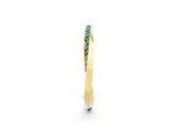 Yellow gold Pavé Round Blue Topaz Twist Band_14