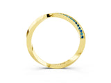 Yellow gold Pavé Round Blue Topaz Twist Band_15