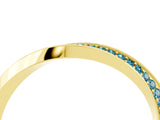Yellow gold Pavé Round Blue Topaz Twist Band_16
