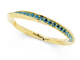 Yellow gold Pavé Round Blue Topaz Twist Band_7