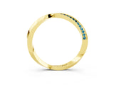 Yellow gold Pavé Round Blue Topaz Twist Band_9