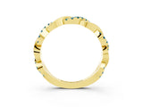 Yellow gold Pavé Round Blue Topaz Twist Eternity Band with Shared Prong Setting_33
