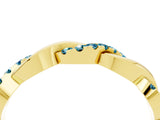 Yellow gold Pavé Round Blue Topaz Twist Eternity Band with Shared Prong Setting_34