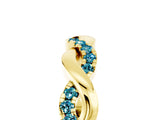 Yellow gold Pavé Round Blue Topaz Twist Eternity Band with Shared Prong Setting_35