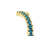 Yellow gold Pavé Round Blue Topaz V-Shaped Chevron Band with Shared Prong Setting_11