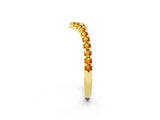 Yellow gold Pavé Round Citrine Chevron Band with Shared Prong Setting_8