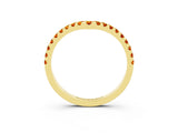 Yellow gold Pavé Round Citrine Chevron Band with Shared Prong Setting_9