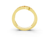 Yellow gold Pavé Round Citrine Crossover Band with Bead Prong Setting_9