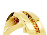 Yellow gold Pavé Round Citrine Crossover Band with Channel Setting_10