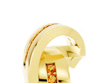 Yellow gold Pavé Round Citrine Crossover Band with Channel Setting_11