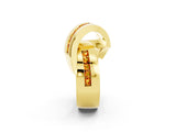 Yellow gold Pavé Round Citrine Crossover Band with Channel Setting_8