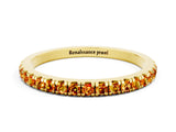 Yellow gold Pavé Round Citrine Half Eternity Band with Shared Prong Setting_6