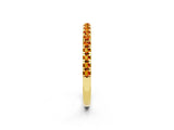 Yellow gold Pavé Round Citrine Half Eternity Band with Shared Prong Setting_8