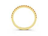 Yellow gold Pavé Round Citrine Half Eternity Band with Shared Prong Setting_9