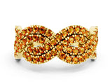 Yellow gold Pavé Round Citrine Infinity Twist Band with Shared Prong Setting_6