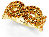 Yellow gold Pavé Round Citrine Infinity Twist Band with Shared Prong Setting_7