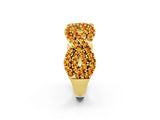 Yellow gold Pavé Round Citrine Infinity Twist Band with Shared Prong Setting_8