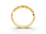 Yellow gold Pavé Round Citrine Infinity Twist Band with Shared Prong Setting_9