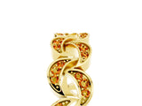 Yellow gold Pavé Round Citrine Interlocking Eternity Band with Bezel Prong Setting_11