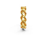 Yellow gold Pavé Round Citrine Interlocking Eternity Band with Bezel Prong Setting_8