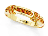 Yellow gold Pavé Round Citrine Link Band with Bezel Setting_31