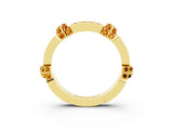Yellow gold Pavé Round Citrine Link Band with Bezel Setting_33