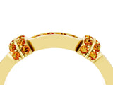 Yellow gold Pavé Round Citrine Link Band with Bezel Setting_34
