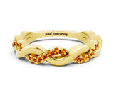 Yellow gold Pavé Round Citrine Twist Eternity Band with Shared Prong Setting_18