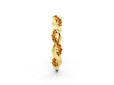 Yellow gold Pavé Round Citrine Twist Eternity Band with Shared Prong Setting_20