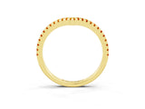 Yellow gold Pavé Round Citrine V-Shaped Chevron Band with Shared Prong Setting_9