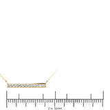 Yellow gold Pavé Round Diamond Bar Pendant 1