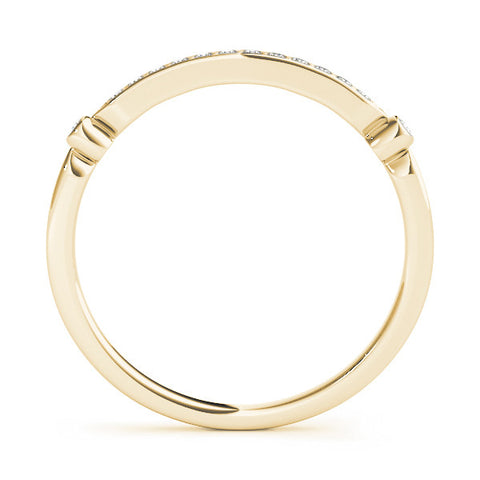 Yellow gold Pavé Round Diamond Bar Station Ring with Channel Setting 1