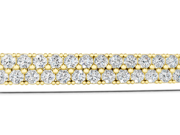 Yellow gold Pavé Round Diamond Box Chain Slider Bracelet