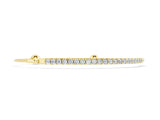 Yellow gold Pavé Round Diamond Chain Bracelet with Bezel Setting_4