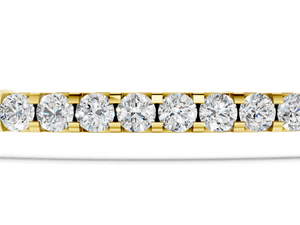 Yellow gold Pavé Round Diamond Chain Bracelet with Bezel Setting