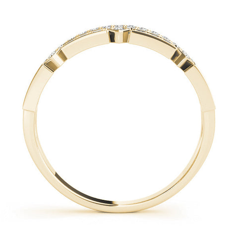 Yellow gold Pavé Round Diamond Channel Set Dual Band with Prong Setting 2