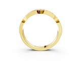 Yellow gold Pavé Round Diamond Channel Set Dual Band with Prong Setting_26