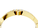 Yellow gold Pavé Round Diamond Channel Set Dual Band with Prong Setting_27