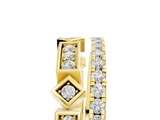 Yellow gold Pavé Round Diamond Channel Set Dual Band with Prong Setting_28