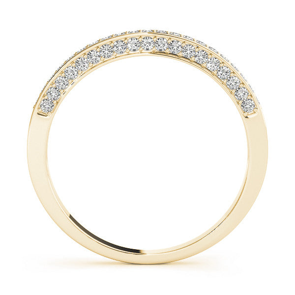 Yellow gold Pavé Round Diamond Channel Set Eternity Band 1