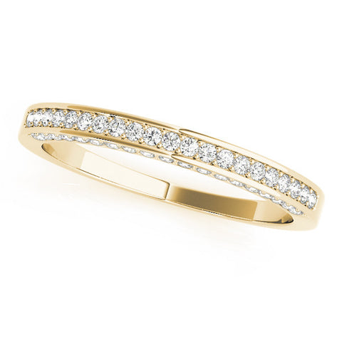 Yellow gold Pavé Round Diamond Channel Set Eternity Band
