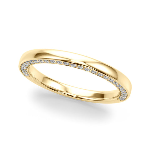 Yellow gold Pavé Round Diamond Channel-Set Platinum Band