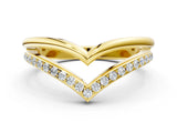 Yellow gold Pavé Round Diamond Chevron Band with Channel Setting_12