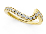 Yellow gold Pavé Round Diamond Chevron Band with Prong Setting_1