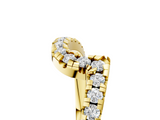 Yellow gold Pavé Round Diamond Chevron Band with Prong Setting_5