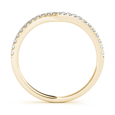 Yellow gold Pavé Round Diamond Chevron Band with Shared Prong Setting 2