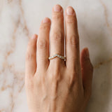 Yellow gold Pavé Round Diamond Chevron Band with Shared Prong Setting_102