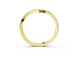 Yellow gold Pavé Round Diamond Chevron Band with Shared Prong Setting_88