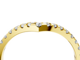 Yellow gold Pavé Round Diamond Chevron Band with Shared Prong Setting_89