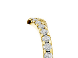 18K Yellow Gold Pavé Round Diamond Chevron Band with Shared Prong Setting